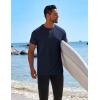 COOFANDY Mens Swim Shirt UPF 50+ Rash Guard Beach Tshirt Workout Quick Dry T Shirts for Running, Surfing and Hiking(Mightnight Blue)