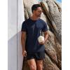 COOFANDY Mens Swim Shirt UPF 50+ Rash Guard Beach Tshirt Workout Quick Dry T Shirts for Running, Surfing and Hiking(Mightnight Blue)
