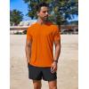 COOFANDY Mens Swim Shirt UPF 50+ Rash Guard Beach Tshirt Workout Quick Dry T Shirts for Running, Surfing and Hiking(Orange)