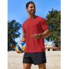 COOFANDY Mens Swim Shirt UPF 50+ Rash Guard Beach Tshirt Workout Quick Dry T Shirts for Running, Surfing and Hiking(Red)