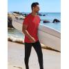 COOFANDY Mens Swim Shirt UPF 50+ Rash Guard Beach Tshirt Workout Quick Dry T Shirts for Running, Surfing and Hiking(Red)