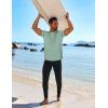 COOFANDY Mens Swim Shirt UPF 50+ Rash Guard Beach Tshirt Workout Quick Dry T Shirts for Running, Surfing and Hiking(Teal)