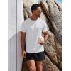 COOFANDY Mens Swim Shirt UPF 50+ Rash Guard Beach Tshirt Workout Quick Dry T Shirts for Running, Surfing and Hiking(White)