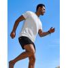 COOFANDY Mens Swim Shirt UPF 50+ Rash Guard Beach Tshirt Workout Quick Dry T Shirts for Running, Surfing and Hiking(White&deep Blue)