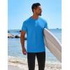 COOFANDY Mens Swim Shirt UPF 50+ Rash Guard Beach Tshirt Workout Quick Dry T Shirts for Running, Surfing and Hiking(White&deep Blue)
