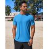 COOFANDY Mens Swim Shirt UPF 50+ Rash Guard Beach Tshirt Workout Quick Dry T Shirts for Running, Surfing and Hiking(White&deep Blue)