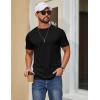 COOFANDY Men’s T Shirt Short Sleeve Cotton Blend T-Shirts Crew Neck Casual Summer Basic Tee Shirts(Black)