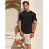 COOFANDY Men’s T Shirt Short Sleeve Cotton Blend T-Shirts Crew Neck Casual Summer Basic Tee Shirts(Black)