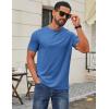 COOFANDY Men’s T Shirt Short Sleeve Cotton Blend T-Shirts Crew Neck Casual Summer Basic Tee Shirts(Blue)
