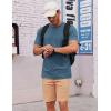COOFANDY Men’s T Shirt Short Sleeve Cotton Blend T-Shirts Crew Neck Casual Summer Basic Tee Shirts(Dark Blue)