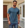 COOFANDY Men’s T Shirt Short Sleeve Cotton Blend T-Shirts Crew Neck Casual Summer Basic Tee Shirts(Dark Blue)