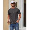 COOFANDY Men’s T Shirt Short Sleeve Cotton Blend T-Shirts Crew Neck Casual Summer Basic Tee Shirts(Dark Grey)