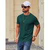 COOFANDY Men’s T Shirt Short Sleeve Cotton Blend T-Shirts Crew Neck Casual Summer Basic Tee Shirts(Lake Green)