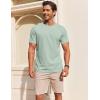 COOFANDY Men’s T Shirt Short Sleeve Cotton Blend T-Shirts Crew Neck Casual Summer Basic Tee Shirts(Light Green)