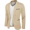 COOFANDY Men’s Casual Blazer Jacket Slim Fit Sports Coat Business Suit Jackets One Button(Apricot)