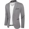 COOFANDY Men’s Casual Blazer Jacket Slim Fit Sports Coat Business Suit Jackets One Button(Grey)