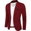 COOFANDY Men’s Casual Blazer Jacket Slim Fit Sports Coat Business Suit Jackets One Button(Wine Red)