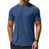 COOFANDY Mens Swim Shirt UPF 50+ Rash Guard Beach Tshirt Workout Quick Dry T Shirts for Running, Surfing and Hiking(Navy Blue)