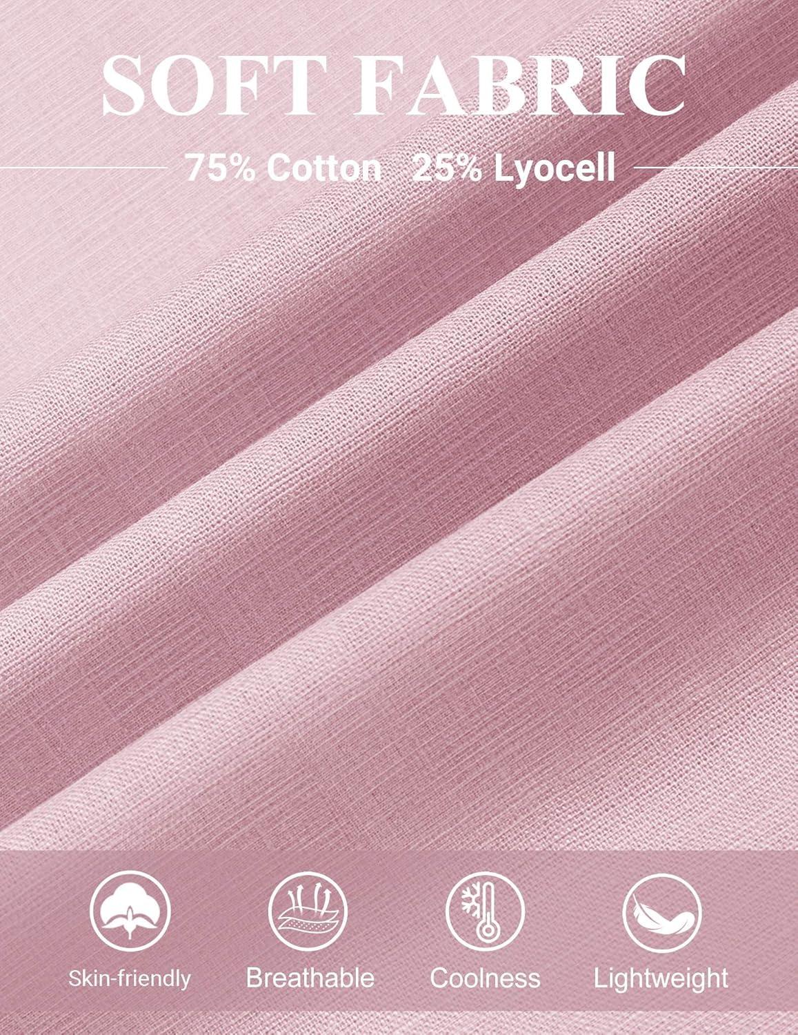 imageCOOFANDY Mens Button Down Shirt Short Sleeve Cotton Casual Summer Shirts Textured Beach Vacation Shirts for MenIcy Pink