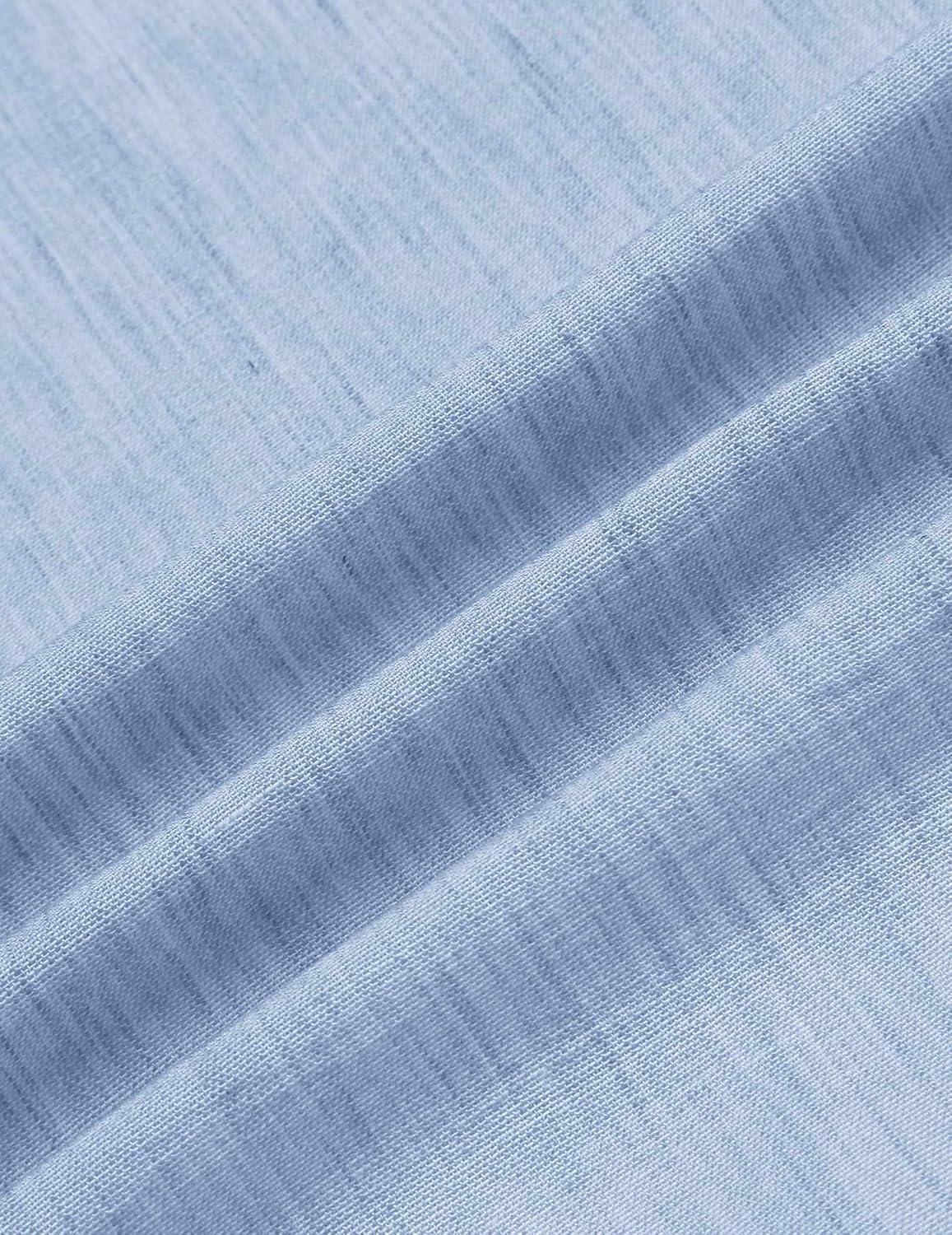 imageCOOFANDY Mens Button Down Shirts Short Sleeve Casual Shirt Summer Beach Textured ShirtsLight Blue