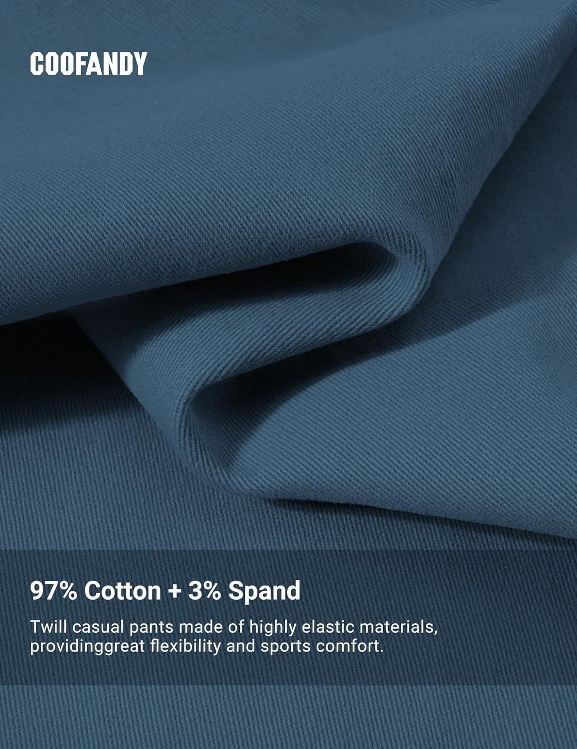 imageCOOFANDY Mens Chino Pants Casual Business Dress Pants Stretch Golf Trousers with PocketsBlue