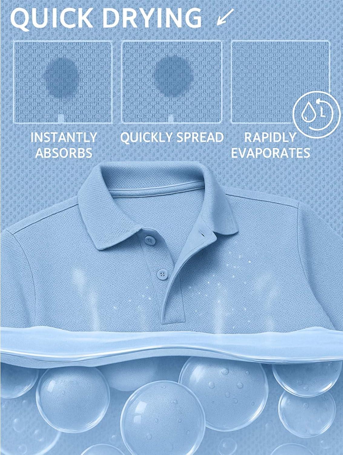 imageCOOFANDY Mens Golf Polo Shirts Short Sleeve Quick Dry Moisture Wicking Performance Collared Golf Shirt for MenWhitenavyred