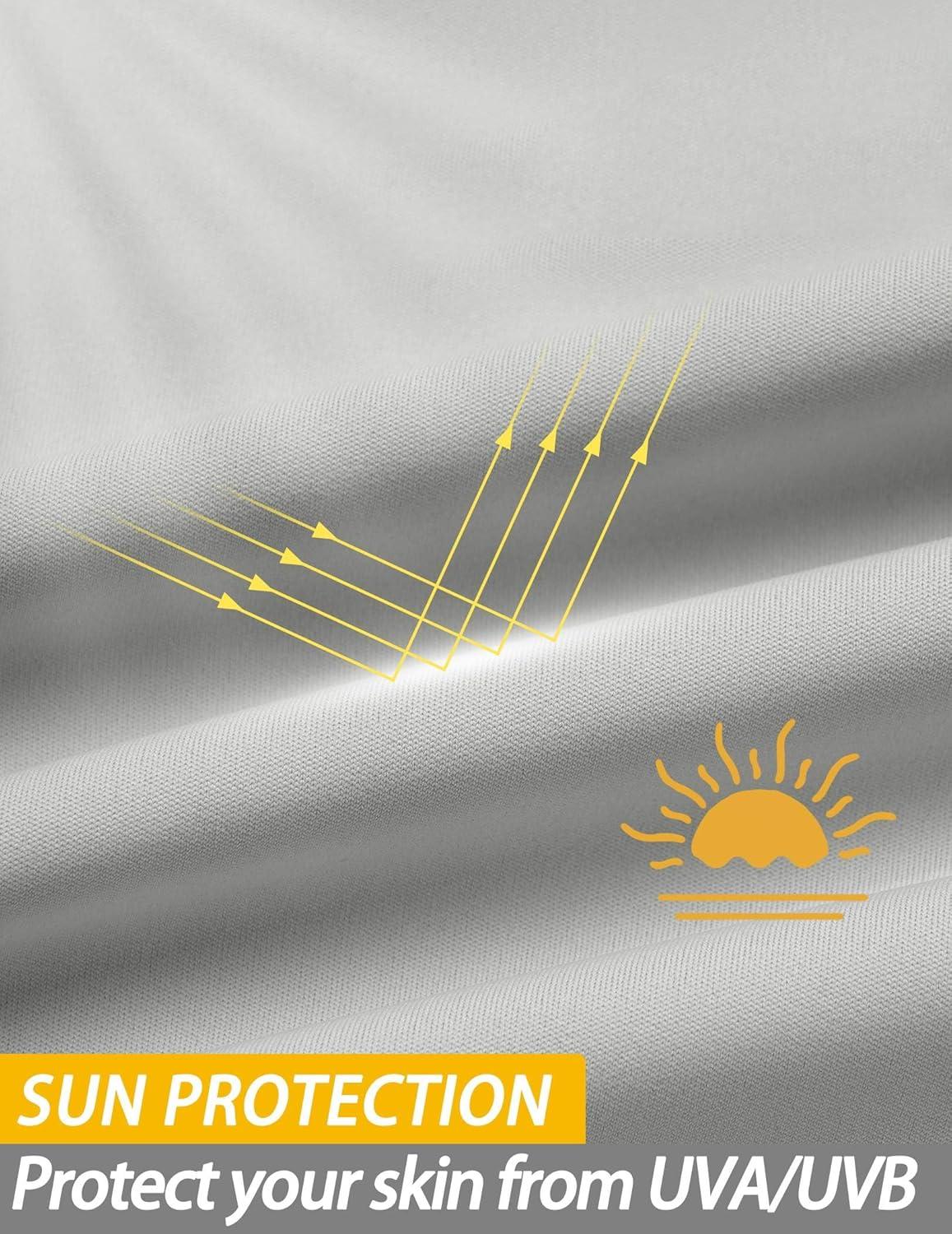 imageCOOFANDY Mens Quarter Zip Pullover Athletic Shirt Long Sleeve Sun Protection Shirt Golf Zip Up Lightweight T Shirts for ManLight Grey