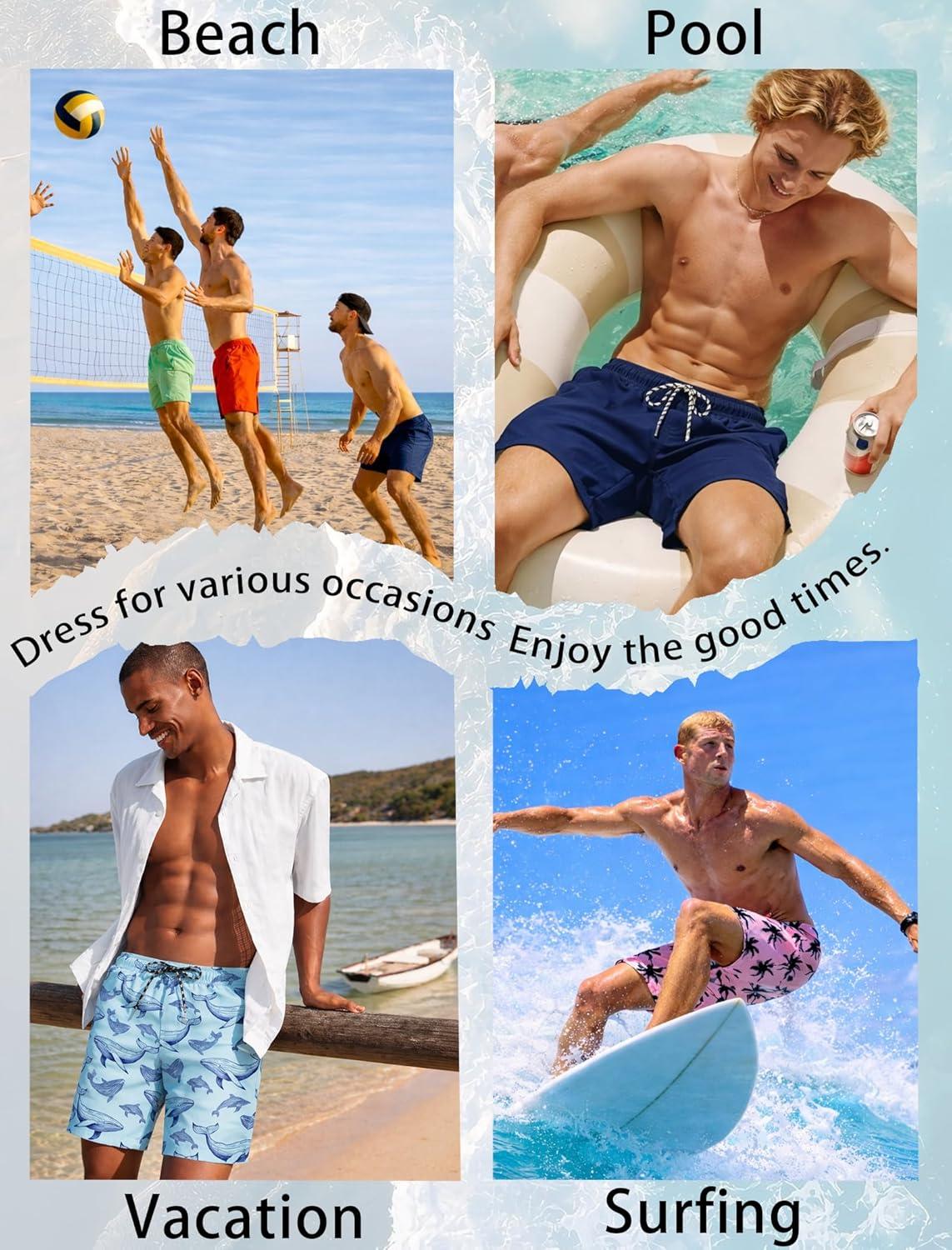 imageCOOFANDY Mens Swim Trunks 7 inch Bathing Suit with Mesh Liner Swim Shorts Board Short SwimsuitBlack American Flag