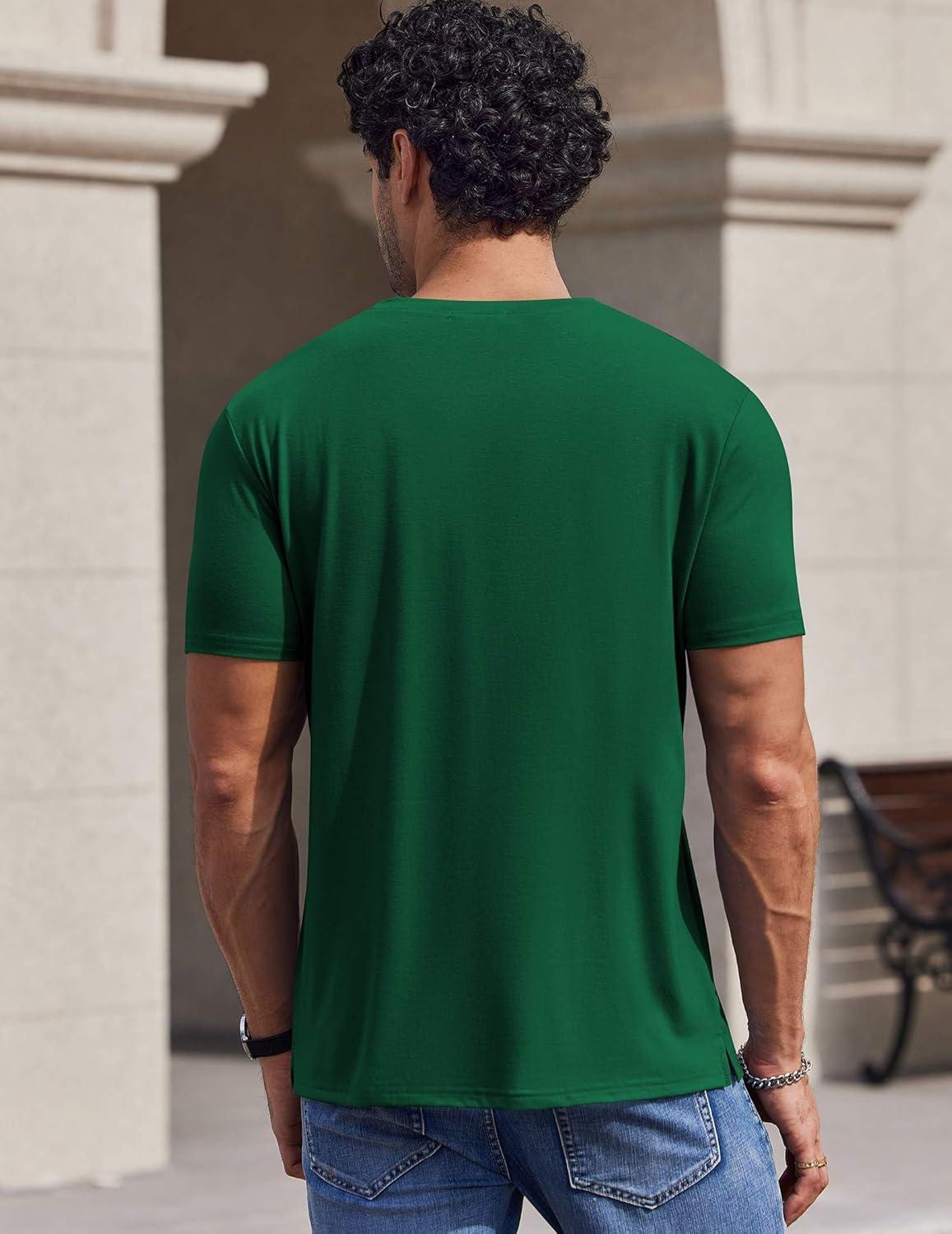 imageCOOFANDY Mens TShirts Short Sleeve Crew Neck T Shirts Casual Classic Basic Tee ShirtsGreen