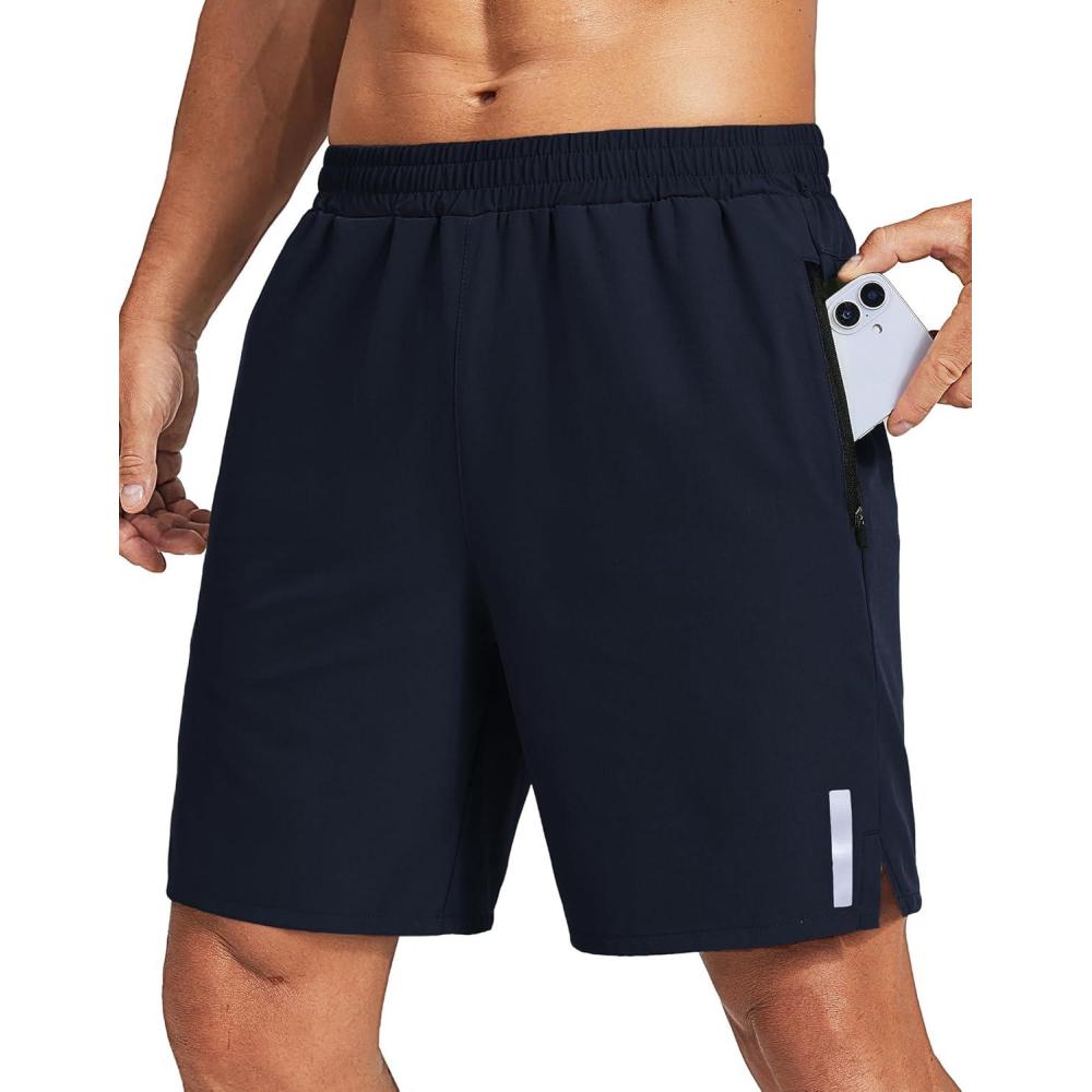 imageCOOFANDY Mens Athletic Running Shorts Quick Dry 7 Workout Gym Short Lightweight Active Sport Short for Tennis HikingNavy Blue