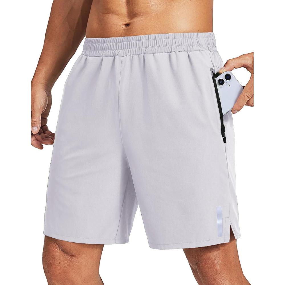 imageCOOFANDY Mens Athletic Running Shorts Quick Dry 7 Workout Gym Short Lightweight Active Sport Short for Tennis HikingWhite