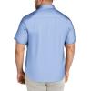 COOFANDY Big & Tall Shirts for Men Short Sleeve Button Down Casual Dress Shirts(Blue)