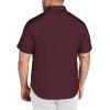 COOFANDY Big & Tall Shirts for Men Short Sleeve Button Down Casual Dress Shirts(Deep Red)