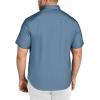 COOFANDY Big & Tall Shirts for Men Short Sleeve Button Down Casual Dress Shirts(Grey Blue)