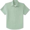 COOFANDY Big & Tall Shirts for Men Short Sleeve Button Down Casual Dress Shirts(Light Green-anchor)