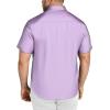 COOFANDY Big & Tall Shirts for Men Short Sleeve Button Down Casual Dress Shirts(Lilac)