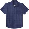 COOFANDY Big & Tall Shirts for Men Short Sleeve Button Down Casual Dress Shirts(Navy Blue-square)
