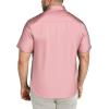 COOFANDY Big & Tall Shirts for Men Short Sleeve Button Down Casual Dress Shirts(Pink)