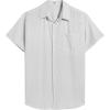 COOFANDY Big & Tall Shirts for Men Short Sleeve Button Down Casual Dress Shirts(White – Cross Pattern)