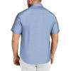 COOFANDY Big & Tall Shirts for Men Short Sleeve Button Down Casual Dress Shirts(White – Diamond Pattern)