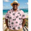 COOFANDY Big and Tall Men’s Hawaiian Shirts Short Sleeve Tropical Floral Button Down Shirt Casual Summer Beach Shirts(Coconut Tree Pink)
