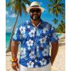 COOFANDY Big and Tall Men’s Hawaiian Shirts Short Sleeve Tropical Floral Button Down Shirt Casual Summer Beach Shirts(Dark Blue Floral)
