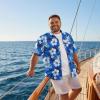 COOFANDY Big and Tall Men’s Hawaiian Shirts Short Sleeve Tropical Floral Button Down Shirt Casual Summer Beach Shirts(Dark Blue Floral)