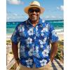 COOFANDY Big and Tall Men’s Hawaiian Shirts Short Sleeve Tropical Floral Button Down Shirt Casual Summer Beach Shirts(Dark Blue Floral)