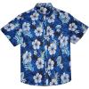 COOFANDY Big and Tall Men’s Hawaiian Shirts Short Sleeve Tropical Floral Button Down Shirt Casual Summer Beach Shirts(Dark Blue Floral)
