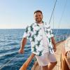 COOFANDY Big and Tall Men’s Hawaiian Shirts Short Sleeve Tropical Floral Button Down Shirt Casual Summer Beach Shirts(Green Leaf)