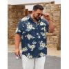 COOFANDY Big and Tall Men’s Hawaiian Shirts Short Sleeve Tropical Floral Button Down Shirt Casual Summer Beach Shirts(Navy Tropical Floral)