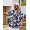 COOFANDY Big and Tall Men’s Hawaiian Shirts Short Sleeve Tropical Floral Button Down Shirt Casual Summer Beach Shirts(Navy White Floral)