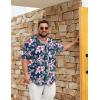 COOFANDY Big and Tall Men’s Hawaiian Shirts Short Sleeve Tropical Floral Button Down Shirt Casual Summer Beach Shirts(Navy White Floral)
