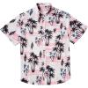 COOFANDY Big and Tall Men’s Hawaiian Shirts Short Sleeve Tropical Floral Button Down Shirt Casual Summer Beach Shirts(Pink – Tropical Vitality)